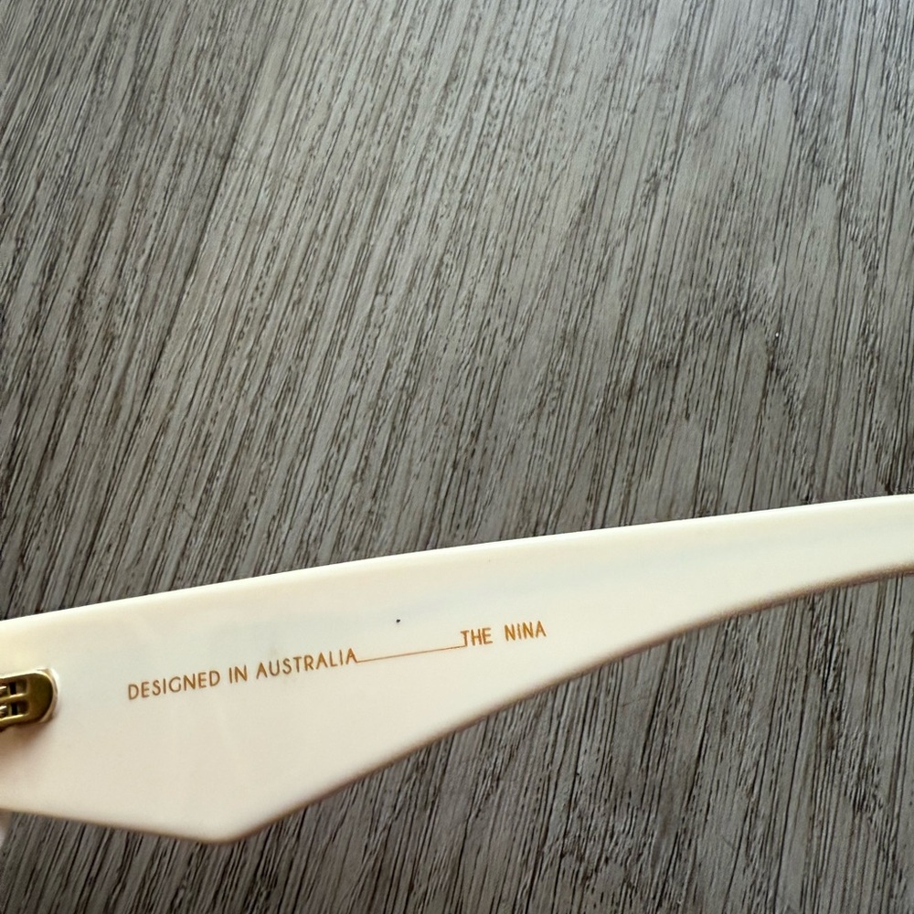 banbe the nina ivory white square retro modern y2k sunglasses eyewear NEW - Picture 4 of 4